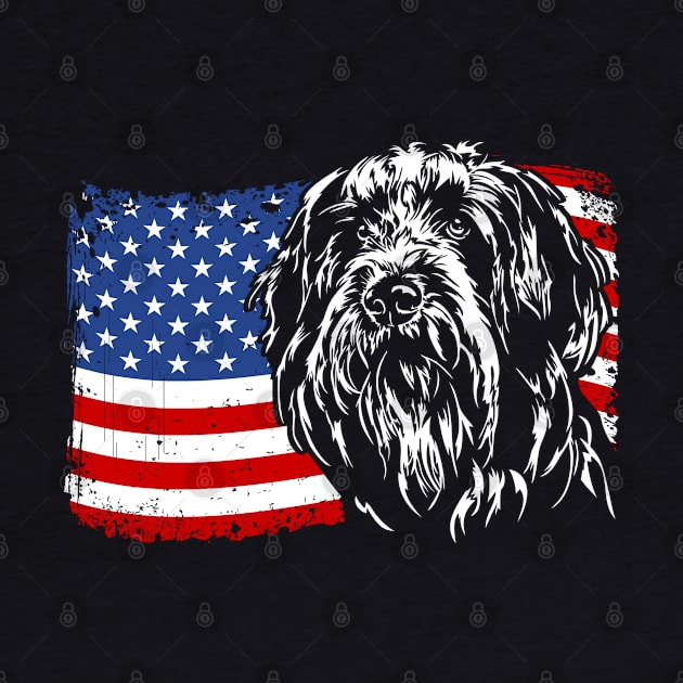 Proud Bearded Collie American Flag patriotic gift dog by wilsigns